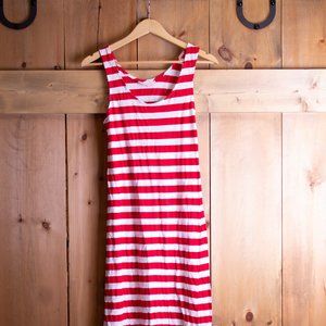 Red and White Tank Dress